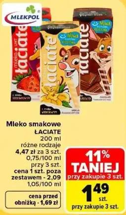 Carrefour Mleko smakowe Łaciate oferta