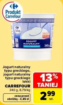 Carrefour Jogurt naturalny typu greckiego CARREFOUR oferta