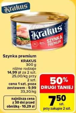 Carrefour Szynka premium Krakus oferta