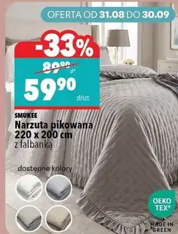 Biedronka Narzuta pikowana Smukee 220 x 200 cm z falbanką oferta