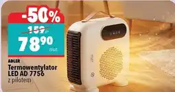 Biedronka Adler Termowentylator LED AD 7756 z pilotem oferta