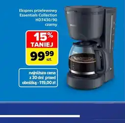 Carrefour Ekspres przelewowy Essentials Collection HD7430/90 Philips oferta