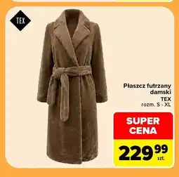 Carrefour Płaszcz futrzany damski TEX oferta