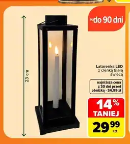 Carrefour Latarenka LED z cienką białą świecą oferta