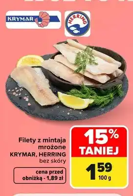 Carrefour Filety z mintaja mrożone bez skóry Krymar oferta