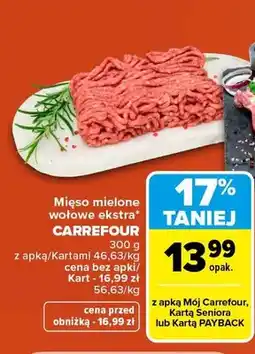 Carrefour Mięso mielone wołowe ekstra Carrefour oferta