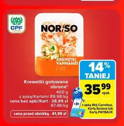 Carrefour Krewetki gotowane obrane Nor-So oferta