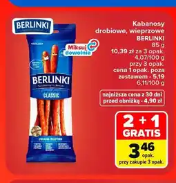 Carrefour Kabanosy drobiowe Berlinki oferta