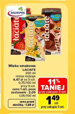 Carrefour Mleko smakowe Łaciate truskawkowe oferta