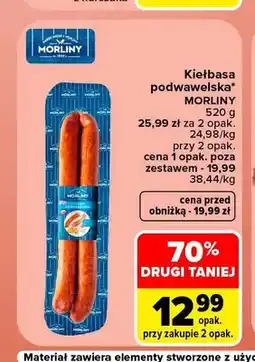 Carrefour Kiełbasa podwawelska Morliny oferta