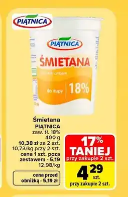 Carrefour Śmietana Piątnica 18% oferta