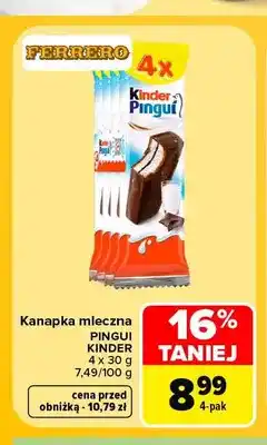 Carrefour Kanapka mleczna Pingui Kinder 4-pak oferta