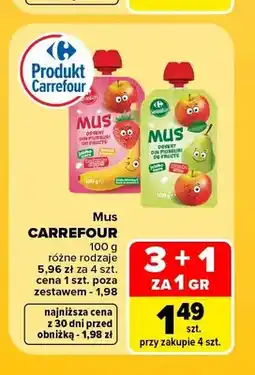 Carrefour Mus Carrefour jabłko truskawka oferta