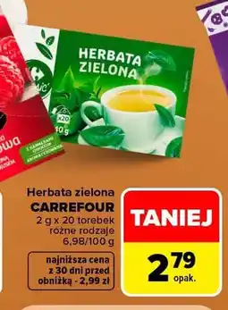 Carrefour Herbata zielona Carrefour oferta