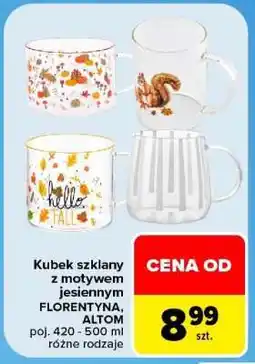Carrefour Kubek szklany z motywem jesiennym oferta