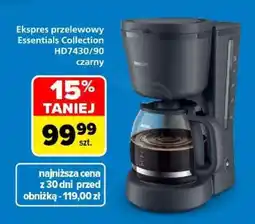 Carrefour Ekspres przelewowy Essentials Collection HD7430/90 czarny oferta