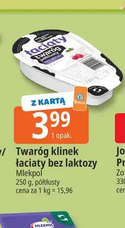 E.Leclerc Twaróg klinek Łaciaty bez laktozy oferta