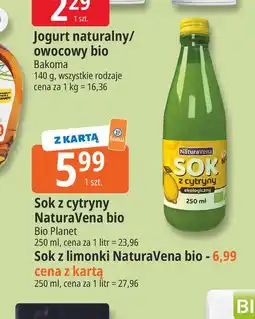 E.Leclerc Sok z cytryny NaturaVena bio oferta