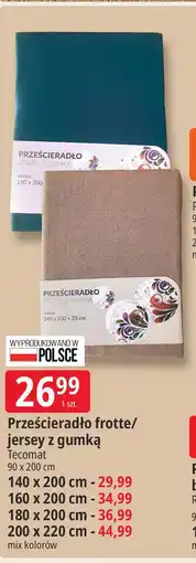 E.Leclerc Prześcieradło frotte/jersey z gumką Tecomat oferta