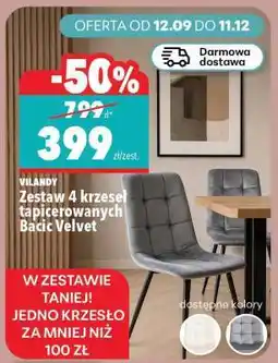 Biedronka Zestaw 4 krzeseł tapicerowanych Bacic Velvet oferta