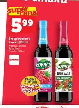 Topaz Syrop owocowy Łowicz zero cukru malina oferta