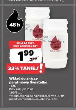 Netto Wkład do zniczy parafinowy Światełko oferta