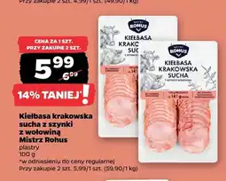 Netto Kiełbasa krakowska sucha z szynki plastry Mistrz Rohus oferta