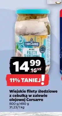 Netto Wiejskie filety śledziowe z cebulką w zalewie olejowej Corsarro oferta