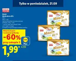 Lidl Masło ekstra Pilos 83% oferta