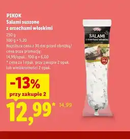 Lidl Salami suszone z orzechami włoskimi Pikok oferta