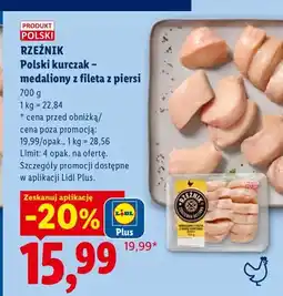Lidl Polski kurczak medaliony z fileta z piersi Rzeźnik oferta