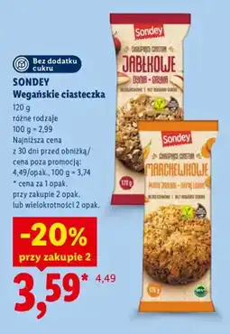 Lidl Wegańskie ciasteczka jabłkowe Sondey oferta