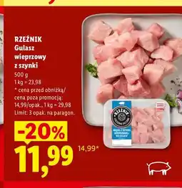 Lidl Gulasz wieprzowy z szynki Rzeźnik oferta