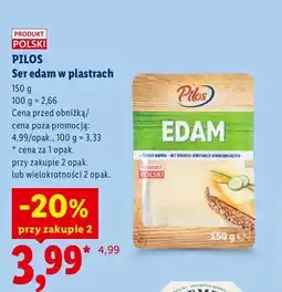 Lidl Ser edam w plastrach Pilos oferta