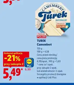 Lidl Ser camembert Turek oferta