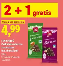 Lidl Czekolada mleczna z orzechami Fin Carré oferta