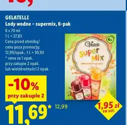 Lidl Lody wodne supermix 6-pak Gelatelli oferta