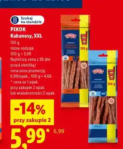 Lidl Kabanosy XXL drobiowo-wieprzowe Pikok oferta