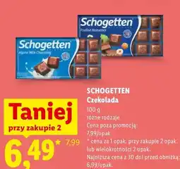 Lidl Czekolada Alpine Milk Chocolate Schogetten oferta