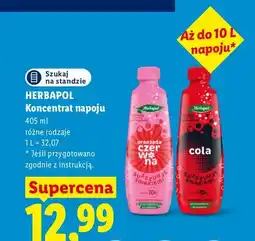 Lidl Koncentrat napoju oranżada czerwona Herbapol oferta