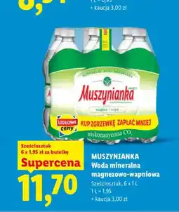 Lidl Woda mineralna gazowana magnezowo-wapniowa Muszynianka 6-pak oferta