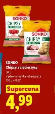 Lidl Chipsy z ciecierzycy wędzona szynka Sonko oferta