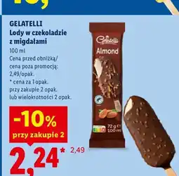 Lidl Lody w czekoladzie z migdałami Gelatelli oferta