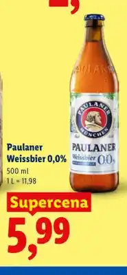 Lidl Piwo bezalkoholowe Paulaner Weissbier oferta