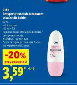 Lidl Antyperspirant w kulce dla kobiet Cien oferta