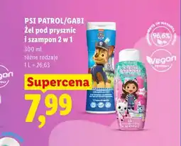 Lidl Żel pod prysznic i szampon 2 w 1 Psi Patrol/Gabi oferta