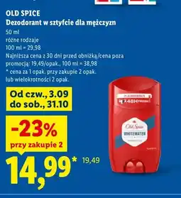 Lidl Dezodorant w sztyfcie dla mężczyzn Old Spice oferta