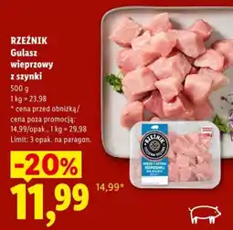 Lidl Rzeźnik Gulasz wieprzowy z szynki oferta