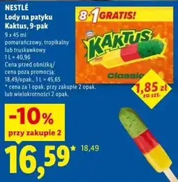 Lidl Lody na patyku Kaktus oferta