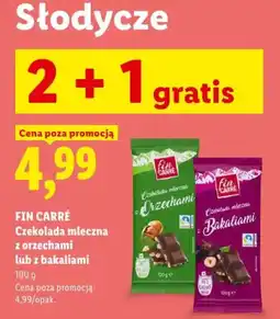 Lidl FIN CARRÉ Czekolada mleczna z orzechami lub z bakaliami oferta